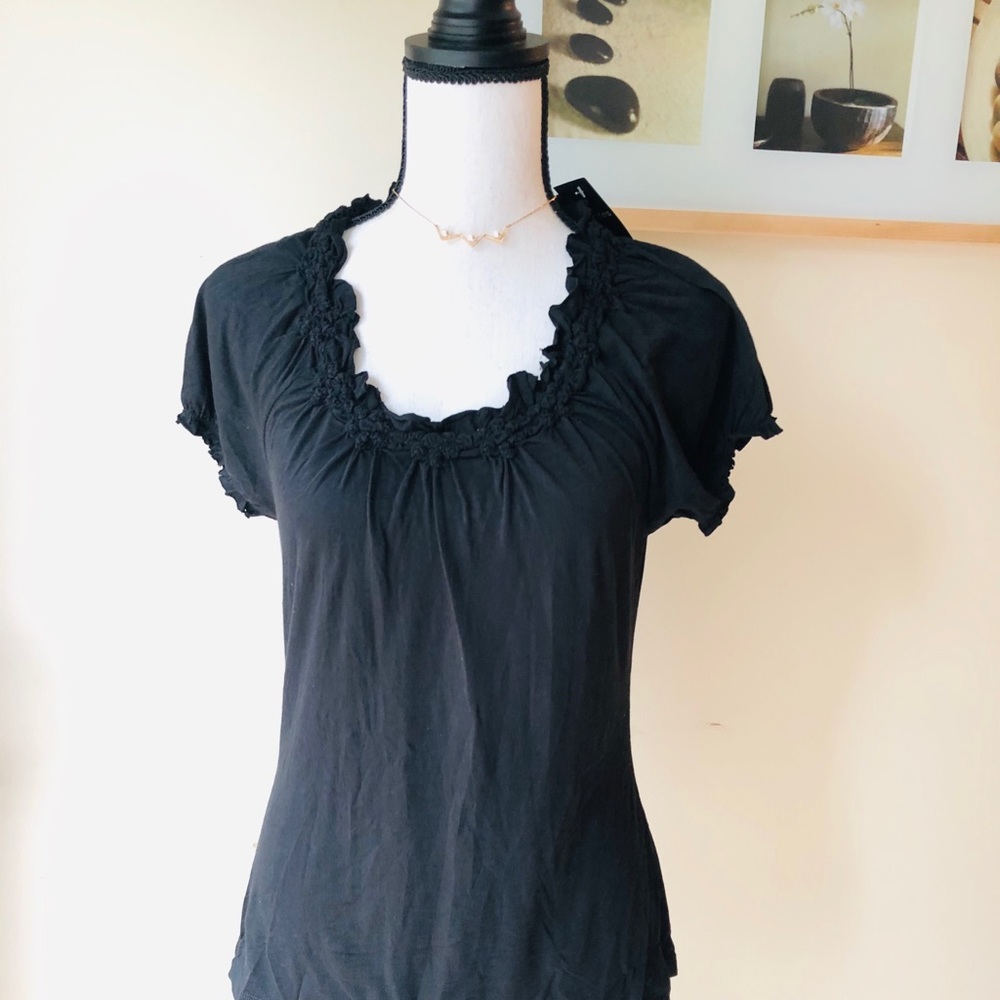 NWT LOFT women ruffle t-shirt tee shirt Top MP
